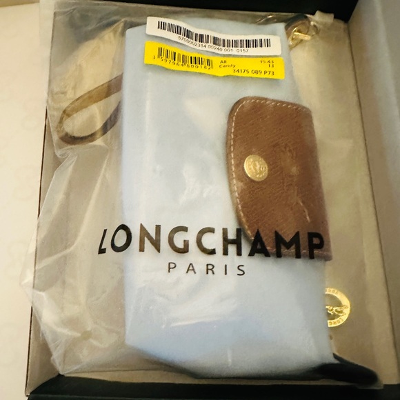 Longchamp Light Blue and Brown Wristlet - Picture 7 of 12